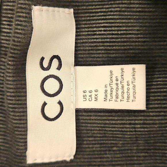 💕COS💕 Corduroy Midi Shirt Dress ~ Green US 6 - Picture 13 of 15